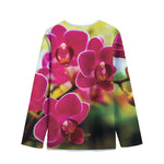 Cute Orchid Print Long Sleeve Short Coat