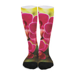 Cute Orchid Print Long Socks