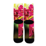Cute Orchid Print Long Socks