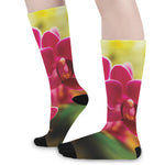 Cute Orchid Print Long Socks