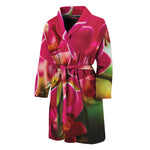 Cute Orchid Print Men's Bathrobe