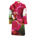 Cute Orchid Print Men's Bathrobe