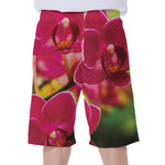 Cute Orchid Print Men's Beach Shorts