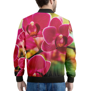 Cute Orchid Print Men's Bomber Jacket