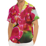 Cute Orchid Print Men's Deep V-Neck Shirt