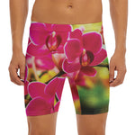 Cute Orchid Print Men's Long Boxer Briefs