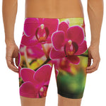 Cute Orchid Print Men's Long Boxer Briefs