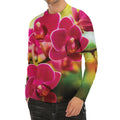 Cute Orchid Print Men's Long Sleeve Rash Guard