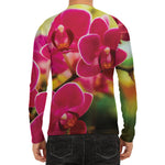 Cute Orchid Print Men's Long Sleeve Rash Guard