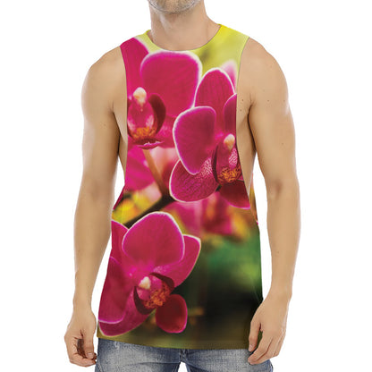 Cute Orchid Print Men's Muscle Tank Top