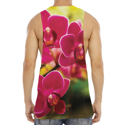 Cute Orchid Print Men's Muscle Tank Top