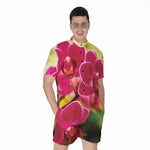 Cute Orchid Print Men's Rompers