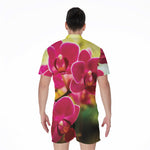 Cute Orchid Print Men's Rompers