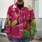 Cute Orchid Print Men's Shirt Jacket