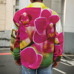 Cute Orchid Print Men's Shirt Jacket