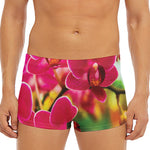 Cute Orchid Print Men's Short Boxer Briefs
