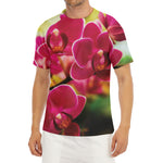 Cute Orchid Print Men's Short Sleeve Rash Guard