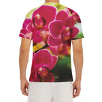 Cute Orchid Print Men's Short Sleeve Rash Guard