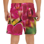 Cute Orchid Print Men's Split Running Shorts