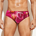 Cute Orchid Print Men's Swim Briefs