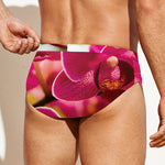 Cute Orchid Print Men's Swim Briefs