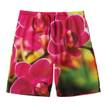 Cute Orchid Print Men's Swim Trunks