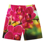 Cute Orchid Print Men's Swim Trunks