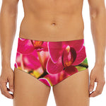 Cute Orchid Print Men's Triangle Swim Briefs