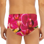Cute Orchid Print Men's Triangle Swim Briefs