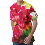 Cute Orchid Print Men's Velvet T-Shirt