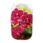 Cute Orchid Print Mesh Laundry Hamper