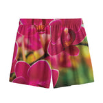 Cute Orchid Print Mesh Shorts