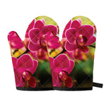 Cute Orchid Print Oven Mitts