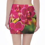 Cute Orchid Print Pencil Mini Skirt
