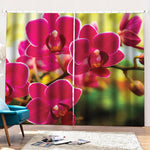 Cute Orchid Print Pencil Pleat Curtains