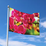 Cute Orchid Print Polyester Flag
