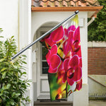 Cute Orchid Print Polyester Flag