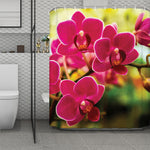 Cute Orchid Print Polyester Shower Curtain