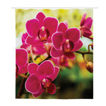 Cute Orchid Print Polyester Shower Curtain