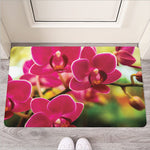 Cute Orchid Print Rubber Doormat