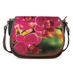 Cute Orchid Print Saddle Bag