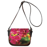 Cute Orchid Print Saddle Bag