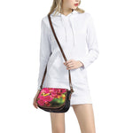 Cute Orchid Print Saddle Bag