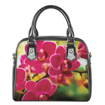 Cute Orchid Print Shoulder Handbag
