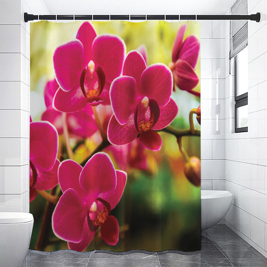 Cute Orchid Print Shower Curtain