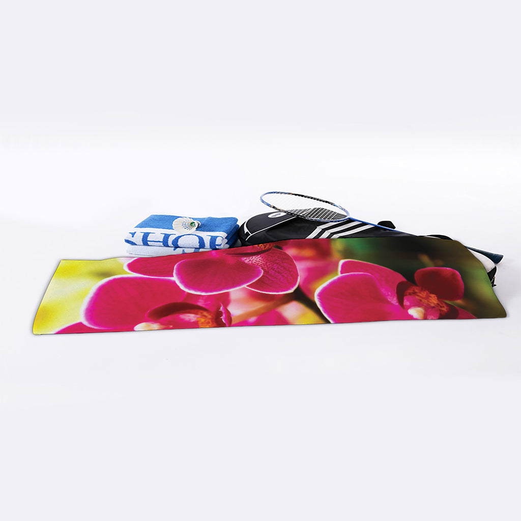 Cute Orchid Print Sports Towel