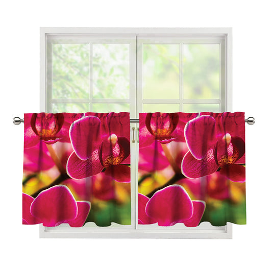 Cute Orchid Print Tier Curtains