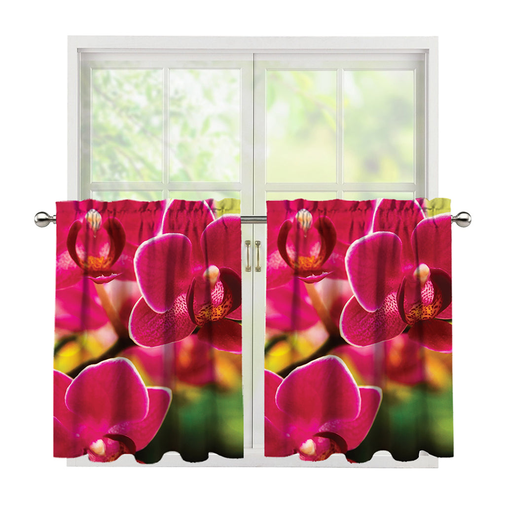 Cute Orchid Print Tier Curtains