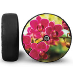 Cute Orchid Print Tire Cover With Camera Hole