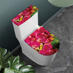 Cute Orchid Print Toilet Lid And Tank Cover Set